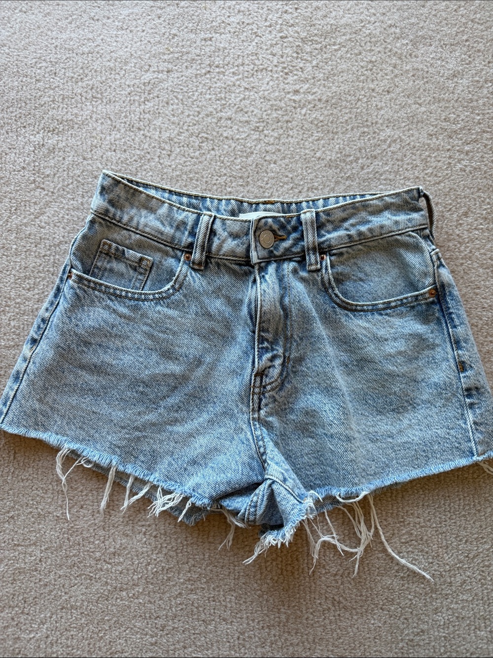 PacSun Light Blue Distressed Denim Cutoff Shorts
